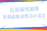 免费蹭吃蹭喝还能赚钱的副业小项目，单笔酬劳最高460元，无门槛【视频教程】