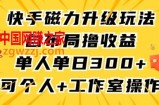 快手磁力升级玩法，自布局撸收益，单人单日300+，个人工作室均可操作【揭秘】
