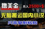 最新撸美金项目：搬运国内小说爽文，只需复制粘贴，月入2k+美金