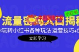 小红书流量密码入口揭秘：带你玩转小红书各种玩法 运营技巧+优化！