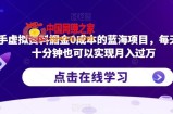 快手虚拟资料掘金0成本的蓝海项目，每天操作十分钟也可以实现月入过万【揭秘】