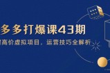 拼多多打爆课第 43 期，掌握高价虚拟项目，运营技巧全解析(15节
