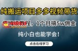 纯搬运项目多多视频带货保姆级教程，1个月搞5w佣金，纯小白也能学会【揭秘】