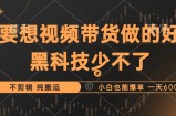 （12868期）抖音视频带货最暴力玩法，利用黑科技 不剪辑 纯搬运，小白也能爆