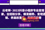 云老师·2023抖音小程序专业变现课，含经验分享、爆发趋势、变现逻辑、养高权重号、剪辑实操等