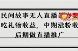 抖音民间故事无人直播暴力变现，前期吃礼物收益，中期涨粉收徒，后期做直播推广【揭秘】
