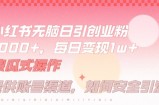 小红书无脑每日引流创业粉500+，小白每天只花半小时，躺赚长尾收益【揭秘】