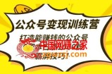公众号变现训练营（第3期）打造能赚钱的公众号，0成本日涨1000粉，霸屏技巧