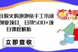 最近抖音很火的泡泡鱼手工小成本地摊创业项目，日賺500+项目课程解析