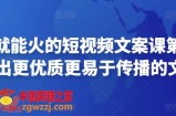 只说话就能火的短视频文案课第19期，写出更优质更易于传播的文案