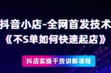 抖音小店全网首发技术，不刷单如何快速起店【视频课程】