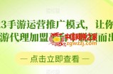2023手游运营推广模式，让你在手游代理加盟平台中脱颖而出