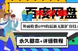 外面收费699的百度网盘无限扩容技术，永久脚本+详细教程，小白也轻松上手