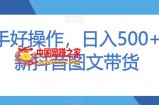 新手好操作，日入500+最新抖音图文带货【揭秘】