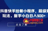 0粉抖音快手挂载小程序，超级变脸玩法，新手小白日入300+【揭秘】
