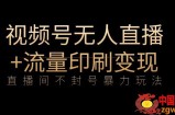 全网首发视频号不封号无人直播暴利玩法+流量印刷机变现，日入1000+【揭秘】