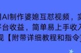 利用AI制作婆媳互怼视频，实现多平台收益，简单易上手收入可观【附带详细教程和指令】