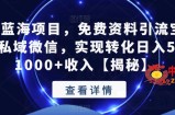 长期蓝海项目，免费资料引流宝妈粉到私域微信，实现转化日入500-1000+收入【揭秘】