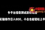 多平台挂载测试游戏玩法，无脑操作日入800，小白也能轻松上手【揭秘】