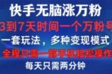 （12981期）快手无脑涨万粉，3到7天时间一个万粉号，全程一部手机轻松操作，每天只&amp;#8230;