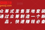 众筹式发售落地套装，通过众筹制造一个新产品，快速赚钱必备
