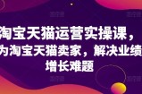 淘宝天猫运营实操课，为淘宝天猫卖家，解决业绩增长难题