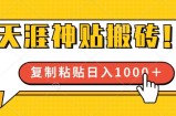 靠搬运天涯神贴，蓝海冷门赛道，轻松日入几张
