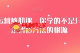 淘系运营核心课，你学的不是只方法是创造方法的根源