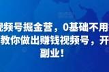 36天视频号掘金营，0基础不用担心，手把手教你做出赚钱视频号，开启高薪副业！