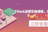 Tiktok运营实操课程，海外版抖音短视频直播带货