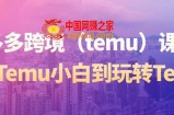 拼多多跨境（temu）课程，从Temu小白到玩转Temu