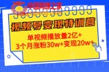 21天视频号变现特训营：单视频播放量2亿+3个月涨粉30w+变现20w+（第14期）