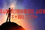 如何从做项目变成卖项目，从月收入几千到月入几万【揭秘】