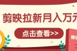 剪映拉新推广项目，5个粉丝就能操作，月入1w+超详细攻略！【附入口】