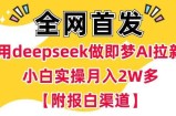 用deepseek做即梦Ai拉新 小白实操月入过W+【附报白渠道】