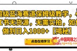 超级蓝海赛道保姆级教学，小红书无货源，无需实拍，如何做到日入1000+【揭秘】