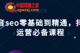 抖音seo零基础到精通，抖音运营必备课程