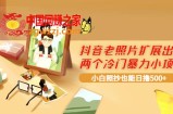 抖音老照片扩展出的两个冷门暴力小项目，小白照抄也能日撸500+