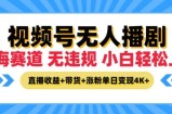 视频号无人播剧，无违规小白可上手，直播收益+带货+涨粉多重收益，单日收益4K