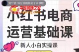 小红书电商运营基础课，新人小白实操课
