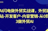 AI闪电做外贸实战课，​外贸建站-开发客户-内容营销-从0到3做外贸AI（更新）