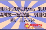 短剧挂小程序赚收益，利用软件黑科技一键搬运，项目红利期，月入万+【揭秘】