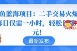 闲鱼蓝海项目：二手交易火爆，每日仅需一小时，轻松日赚千元【揭秘】