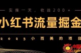 2023小而美的项目，小红书流量掘金，实操一天，收益200+【揭秘】