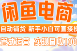 闲鱼电商全自动铺货，新手小白可直接操作，托管式运营，日收1000+
