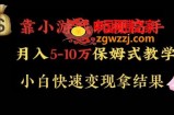 靠小游戏玩梗高手月入5-10w暴力变现快速拿结果【揭秘】