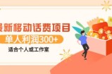最新移动话费项目：利用闲鱼接单，单人利润300 适合个人或工作室