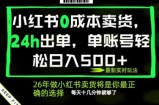 小红书0成本AI卖货，24小时出单，全流程托管，保底日入500+，每天十几分钟就够了【揭秘】