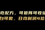 小吃配方，可矩阵可收徒，小白可做，日均利润4位数