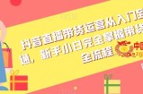 抖音直播带货运营从入门到精通，新手小白完全掌握带货直播全流程